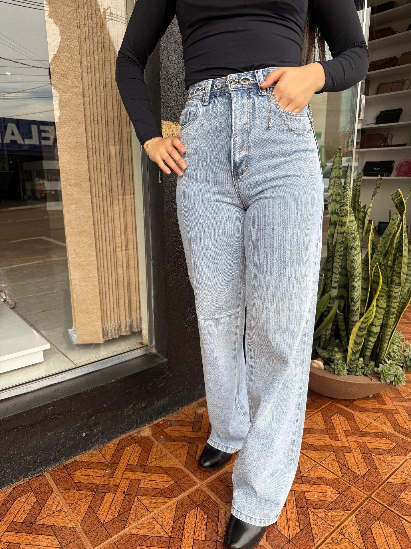 Calça brilho